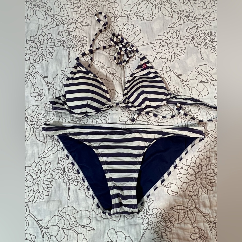 Stripped bikini bathing suit